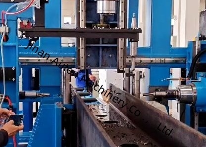 3 مجموعه مجله ابزار 3D CNC H Beam Boring Tapping And Cutting Machine Φ10 واحد علامت گذاری هیدرولیک اندازه شخصیت