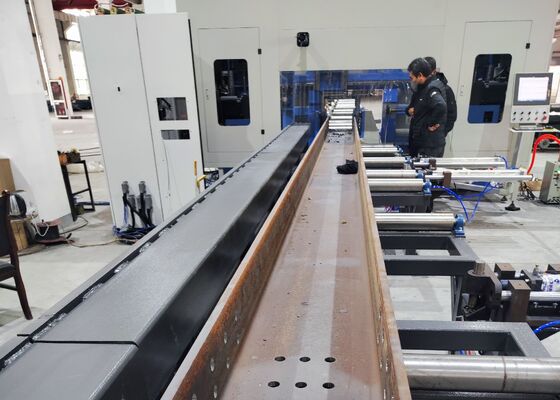 PLC Control  Cnc 3D Beams Drilling Marking Cutting Machine Line BT40 Main Spindle