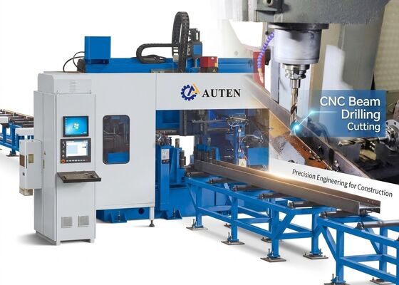 Total 3 Spindles CNC Structural Beam Drilling Machine Center 11/15KW Spindle Motor Power