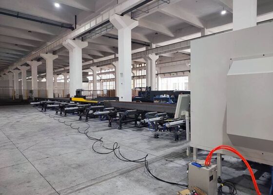 مدل BHD1250C Cnc I خط ماشین برش علامت گذاری حفاری پرتو برای سیستم پارکینگ مکانیکی