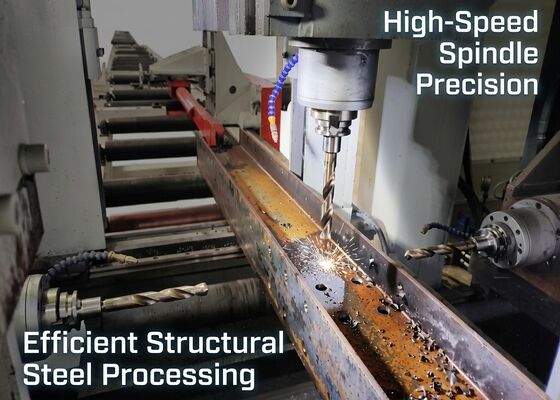 مدل BHD500/3 CNC H-Section Steel Combined Processing Machine 100~3000r/Min سرعت پیچ