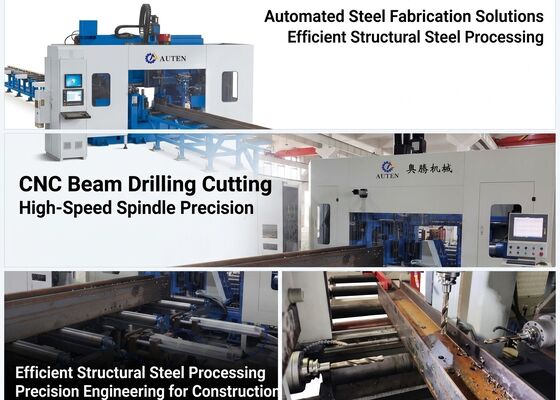 ساخت پل استفاده از سرعت بالا CNC H Beam سوراخ کردن ماشین تراش با عملکرد تراش