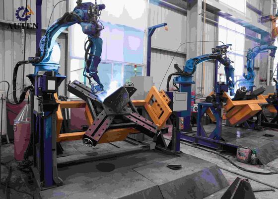 ماشین ضربه زاویه ای CNC دو موقعیت دهنده 5 محور ربات گانتری برای جوش دقیق برج انتقال